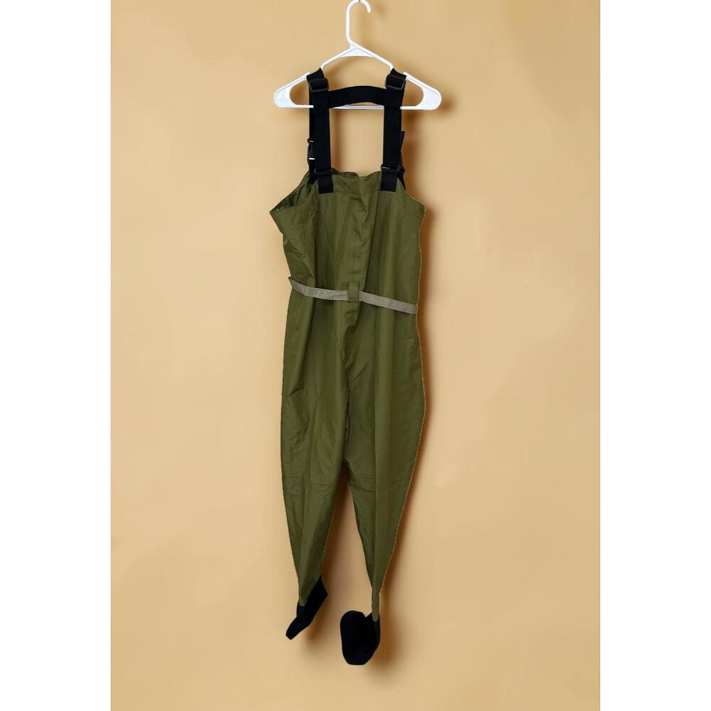 White River Fly Shop Chest Waders Stocking Foot Olive Green Black Fishing Size M - Picture 5 of 16